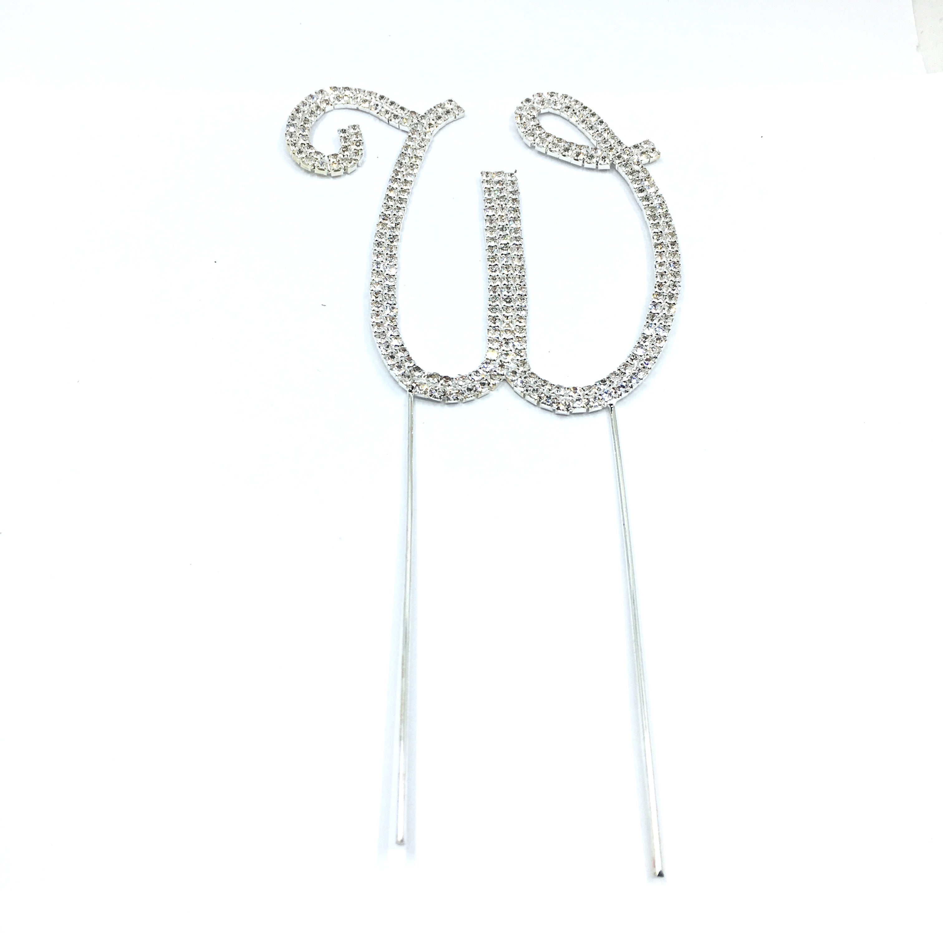 Silver Rhinestone Stud Cake Topper Letters | Bellaire Wholesale
