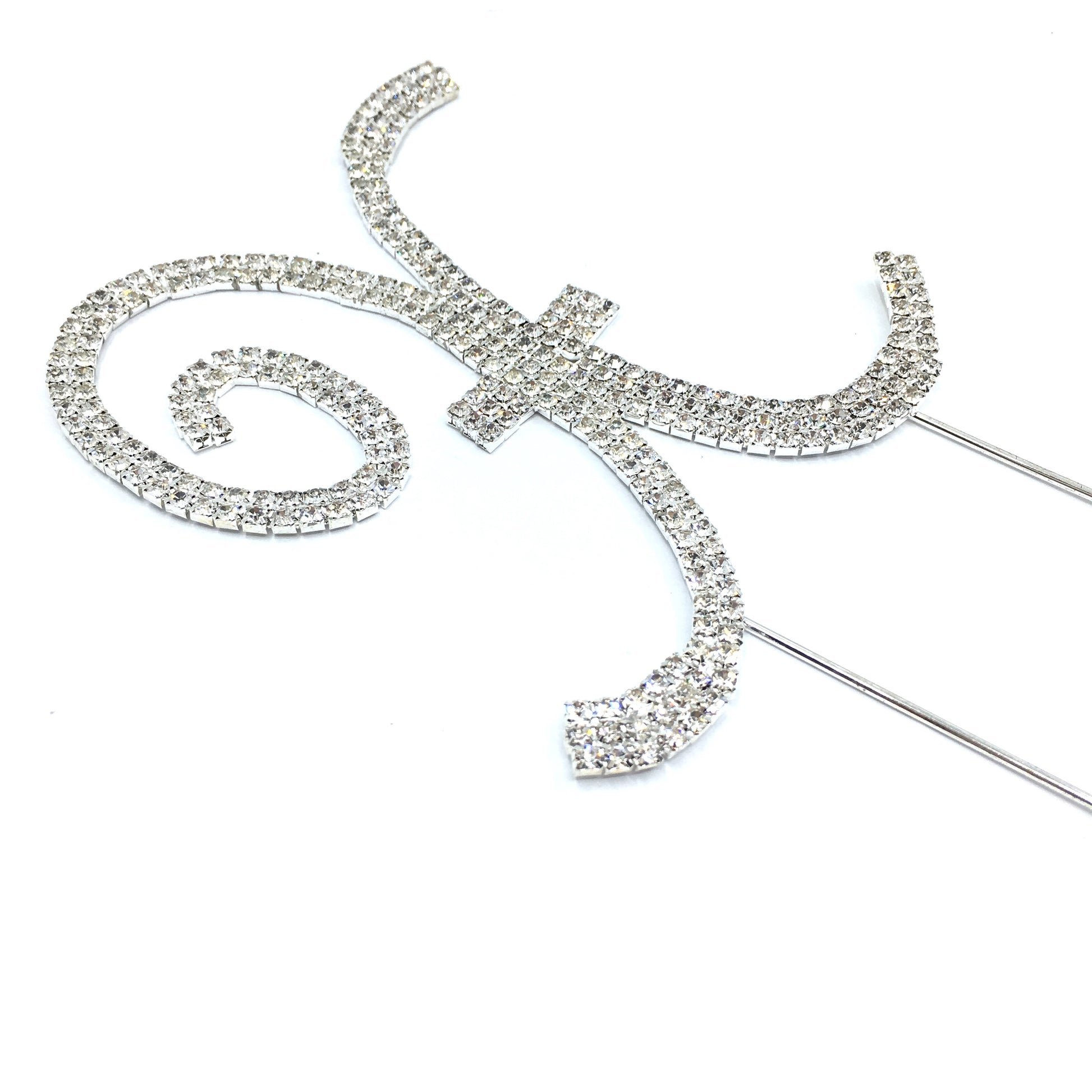 Silver Rhinestone Stud Cake Topper Letters | Bellaire Wholesale