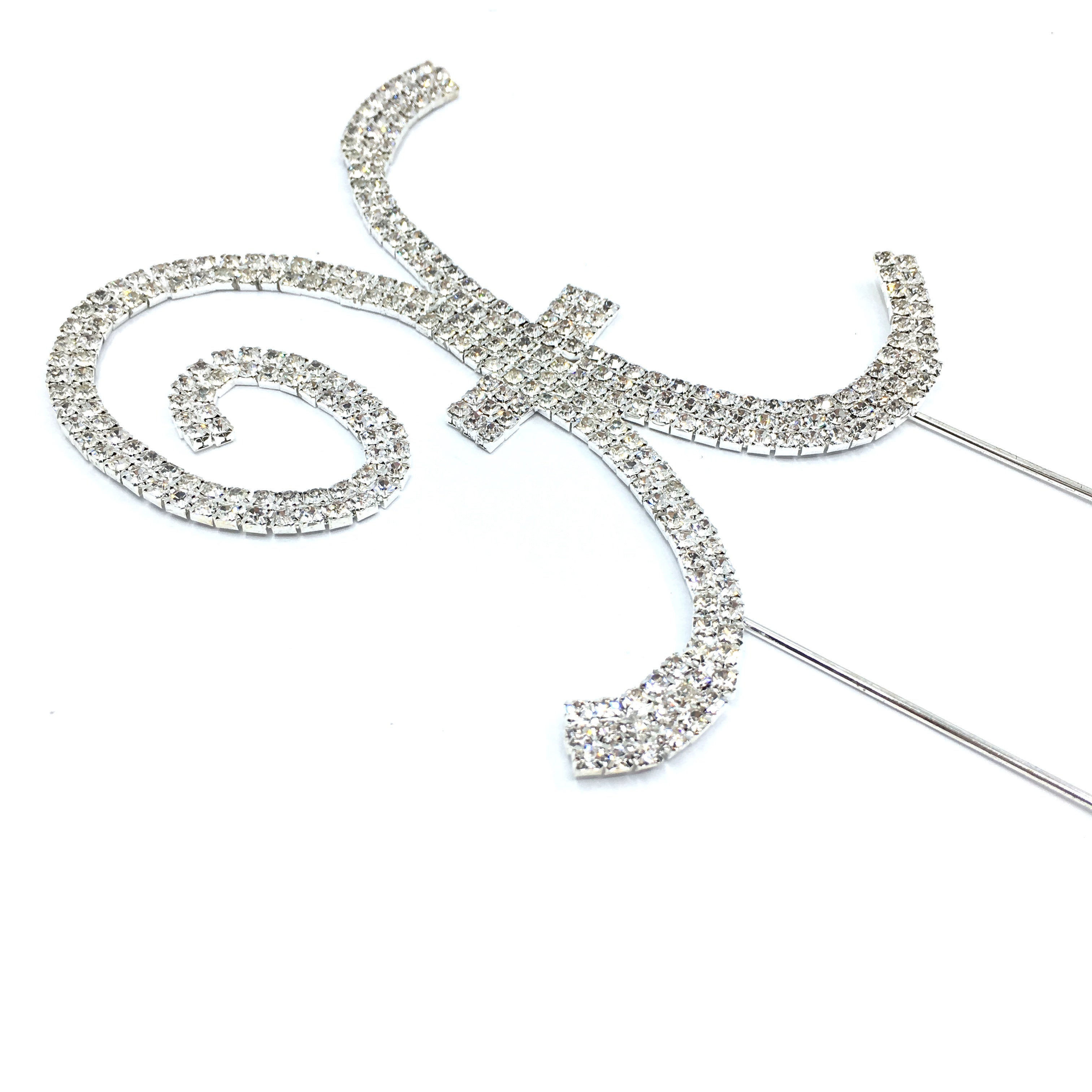 Silver Rhinestone Stud Cake Topper Letters | Bellaire Wholesale