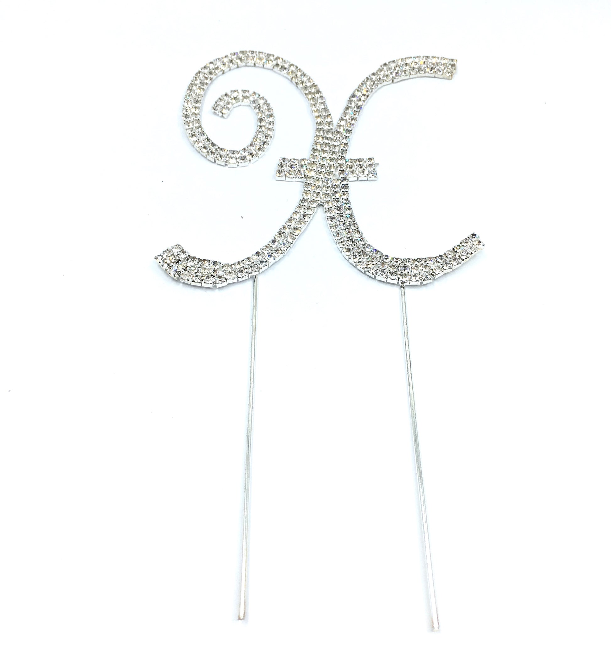 Silver Rhinestone Stud Cake Topper Letters | Bellaire Wholesale