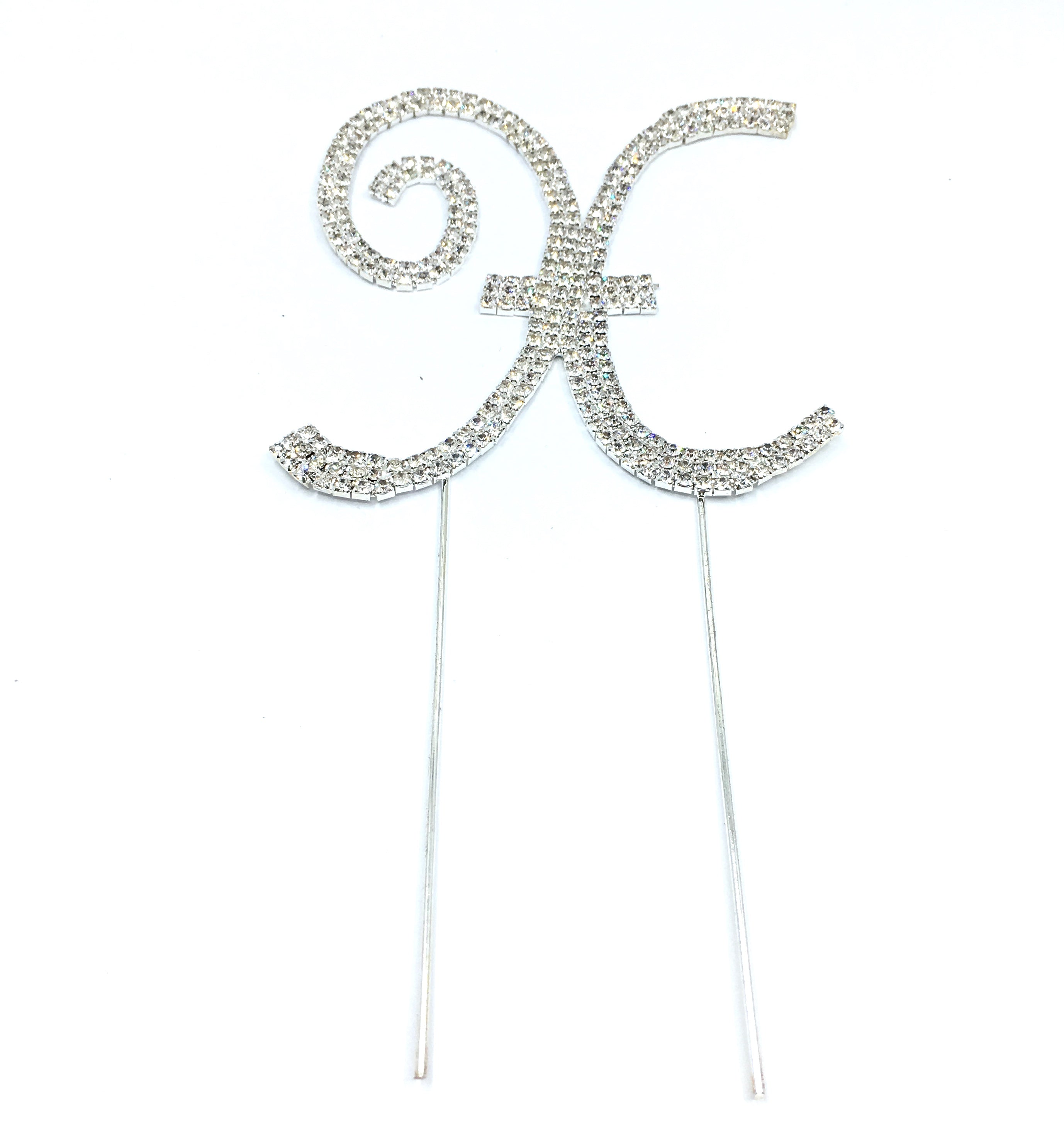 Silver Rhinestone Stud Cake Topper Letters | Bellaire Wholesale