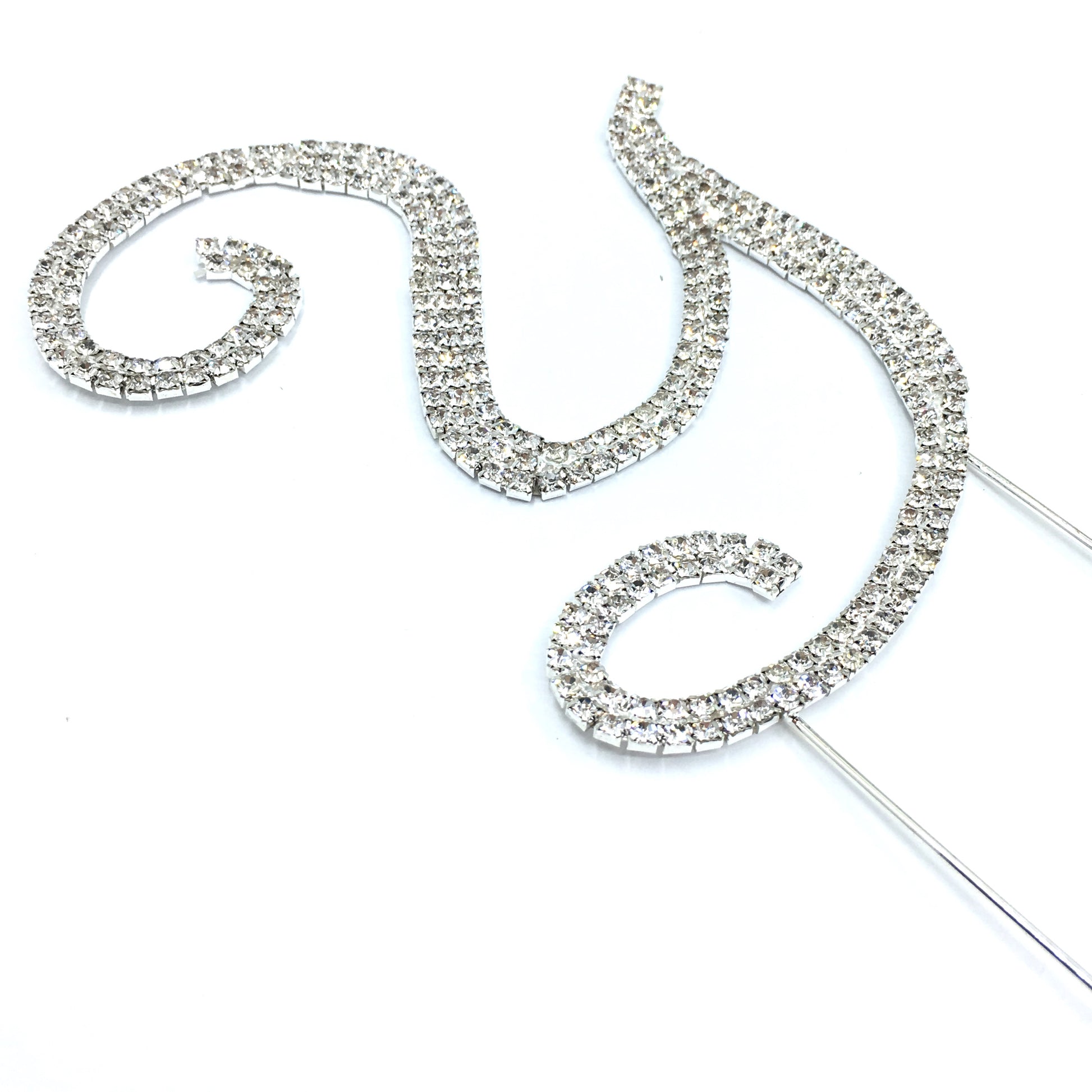 Silver Rhinestone Stud Cake Topper Letters | Bellaire Wholesale