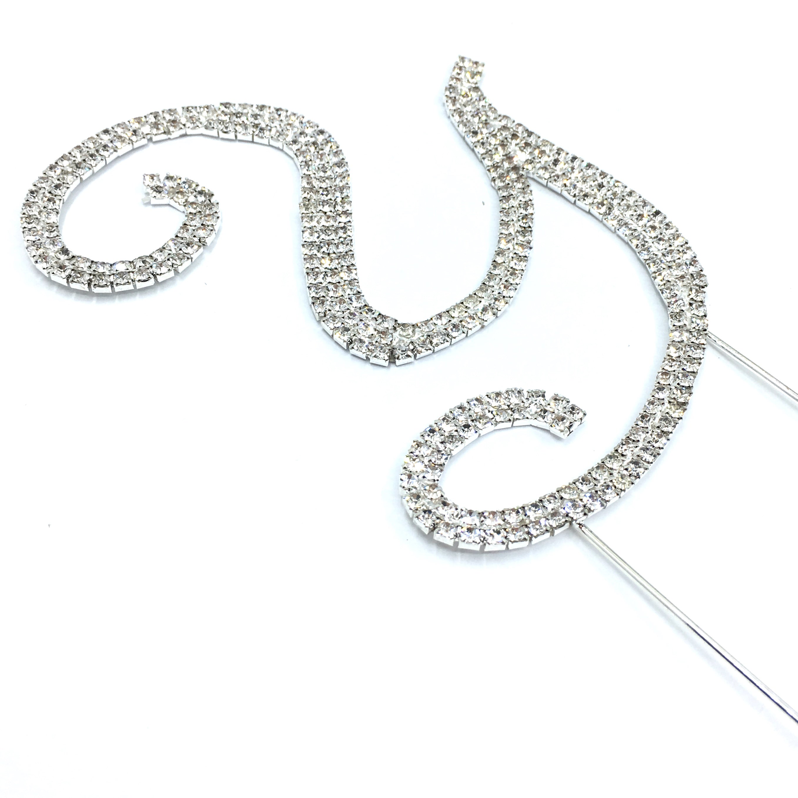 Silver Rhinestone Stud Cake Topper Letters | Bellaire Wholesale