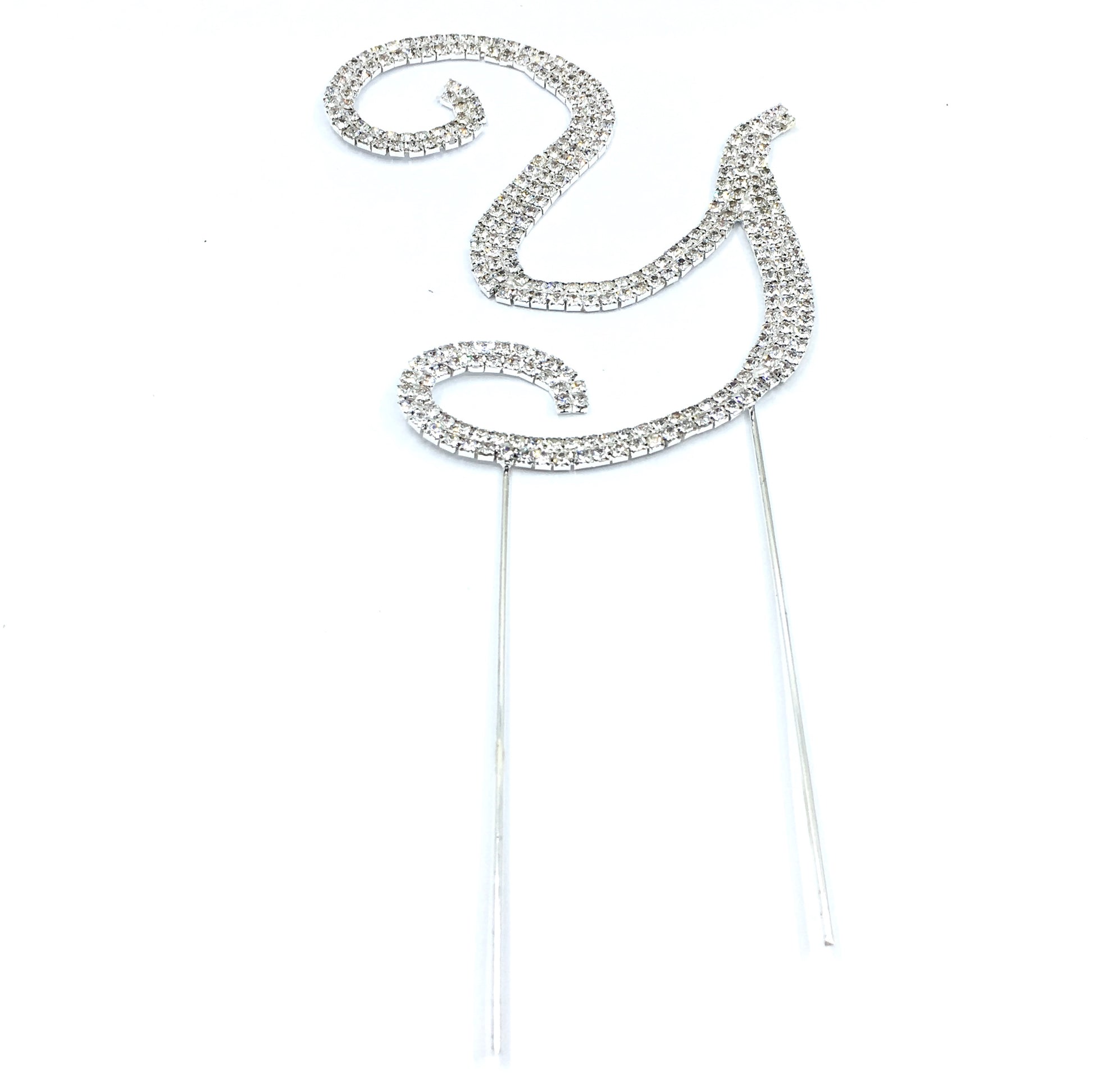 Silver Rhinestone Stud Cake Topper Letters | Bellaire Wholesale