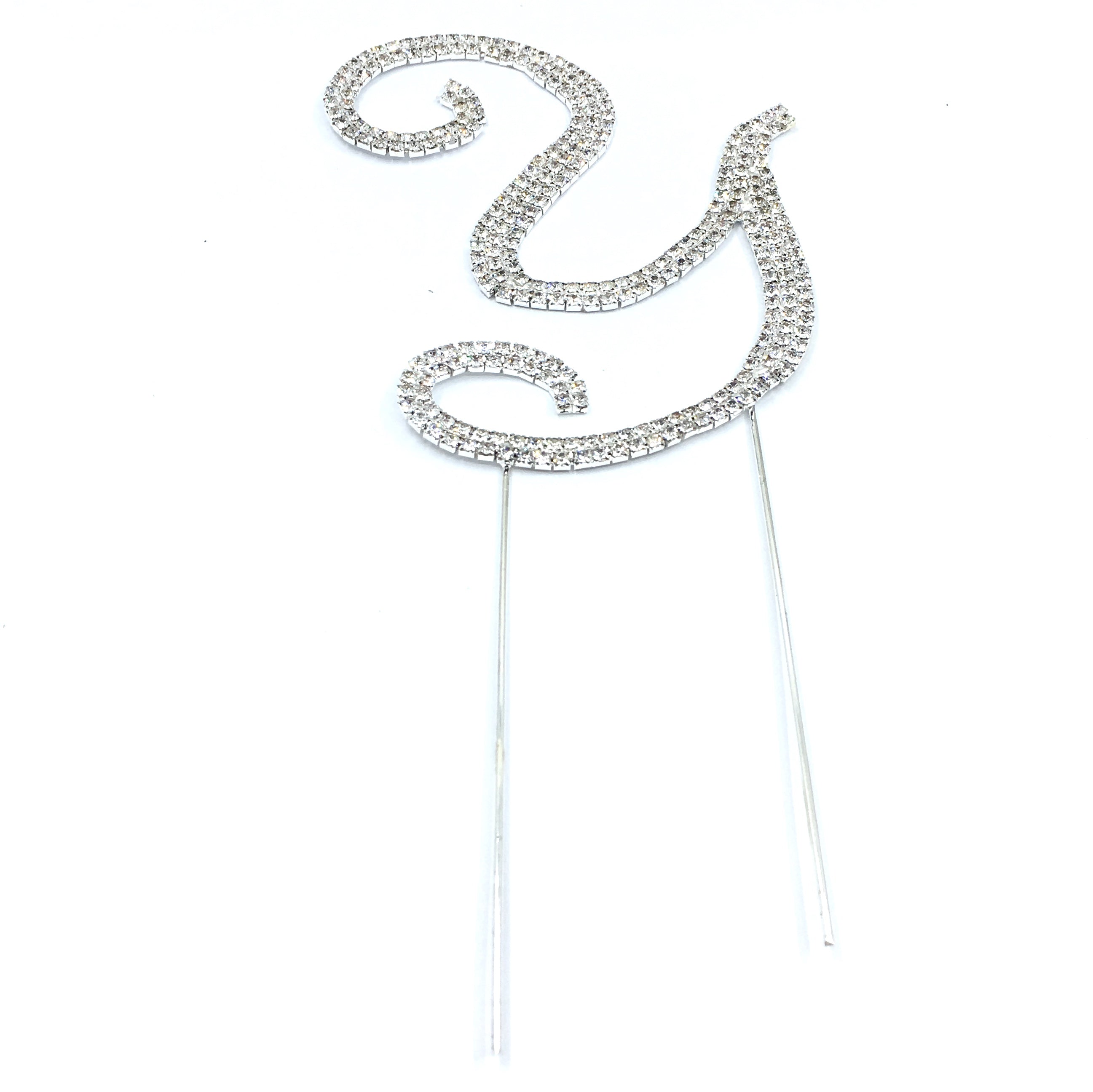 Silver Rhinestone Stud Cake Topper Letters | Bellaire Wholesale
