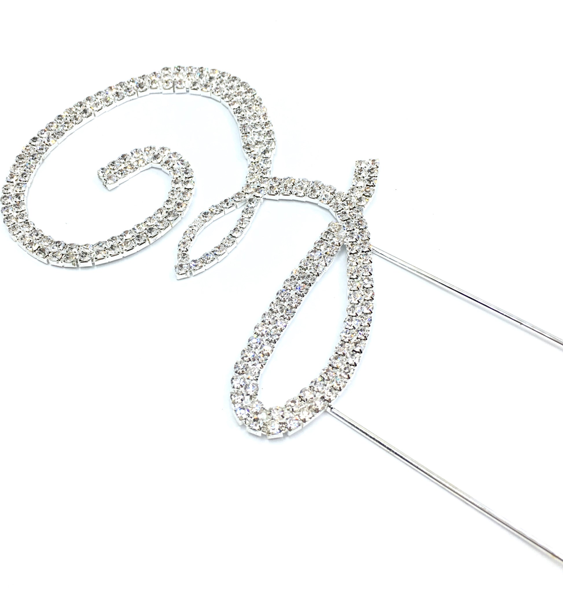 Silver Rhinestone Stud Cake Topper Letters | Bellaire Wholesale