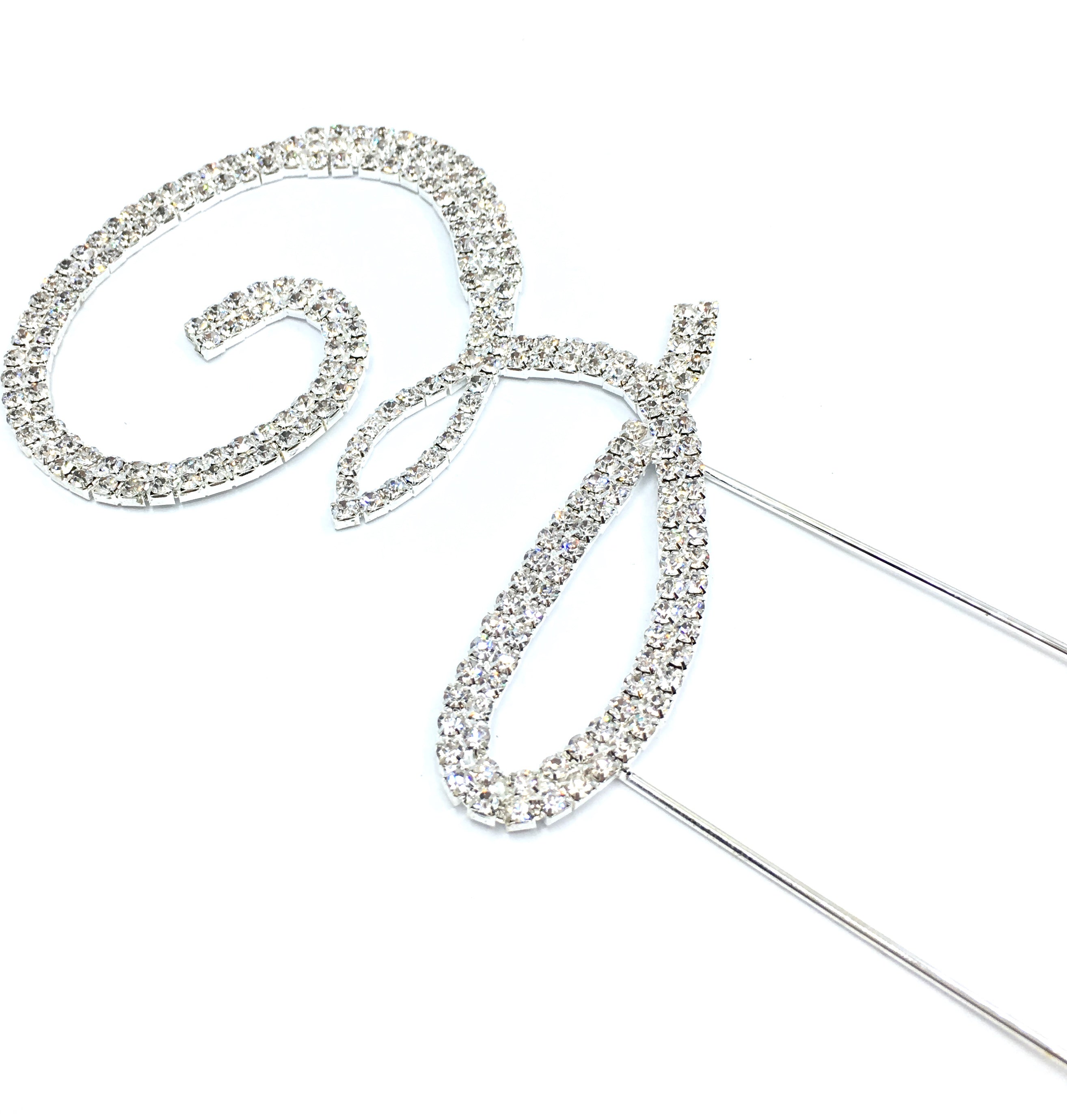 Silver Rhinestone Stud Cake Topper Letters | Bellaire Wholesale