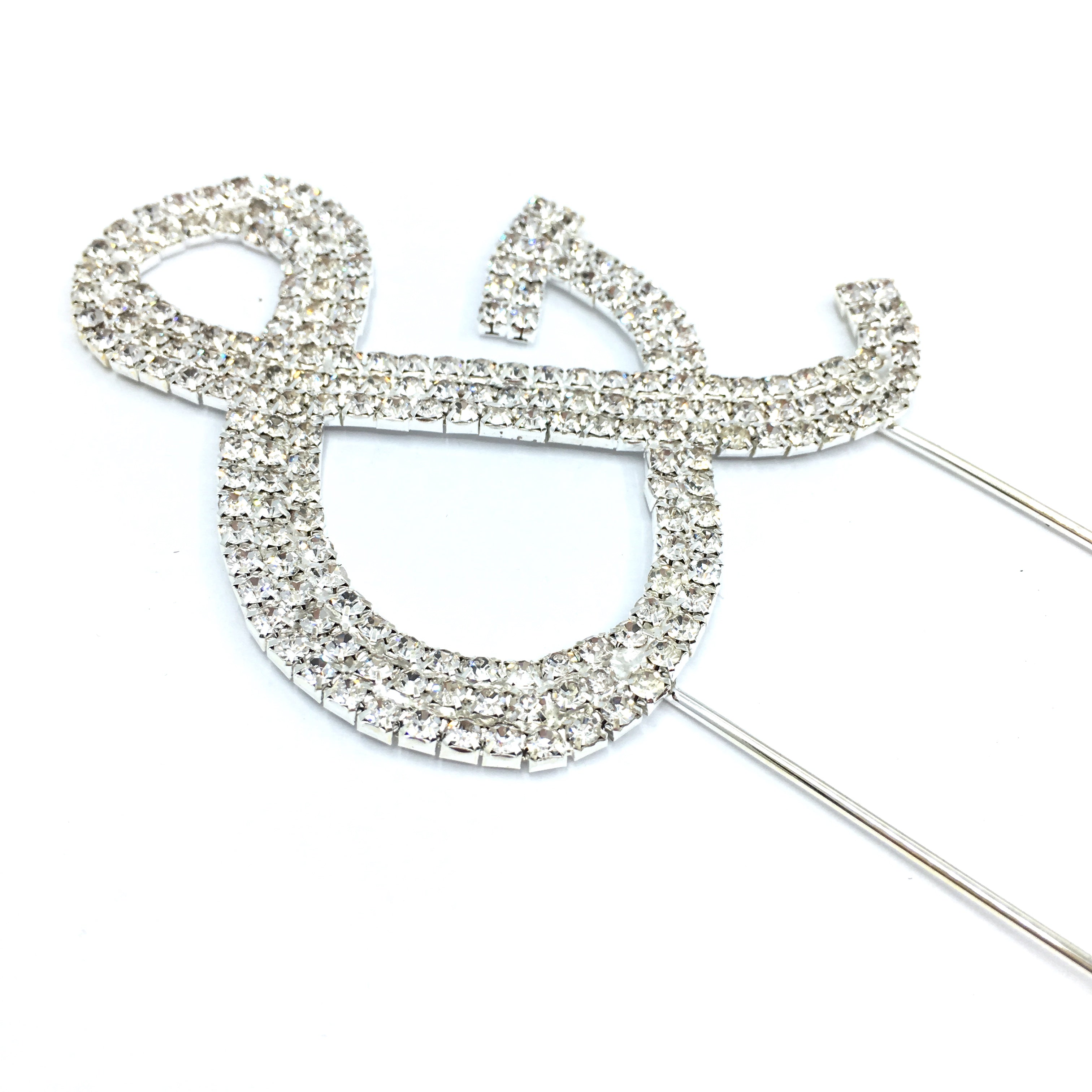 Silver Rhinestone Stud Cake Topper Letters | Bellaire Wholesale