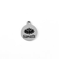 Namaste with Lotus Symbol Laser Engraved Charm | Bellaire Wholesale