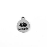 Namaste with Lotus Symbol Laser Engraved Charm | Bellaire Wholesale