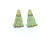 Alloy Green Charm, 20mm Tassel Charm | Bellaire Wholesale