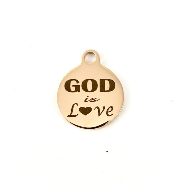 God is Love Laser Engraved Charm | Bellaire Wholesale