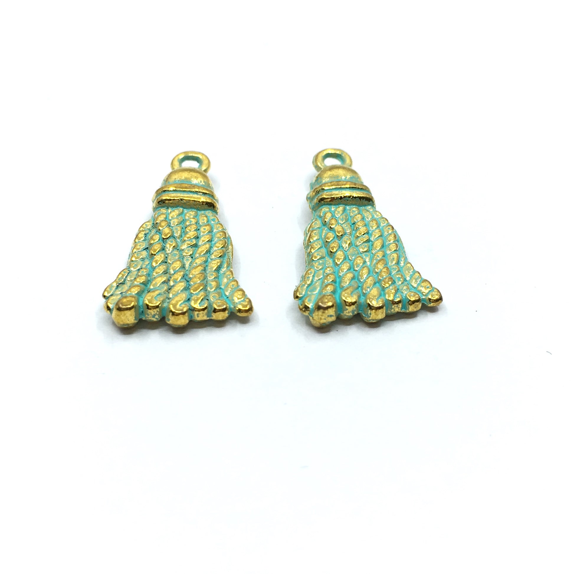 Alloy Green Charm, 20mm Tassel Charm | Bellaire Wholesale