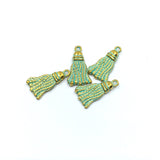 Alloy Green Charm, 20mm Tassel Charm | Bellaire Wholesale