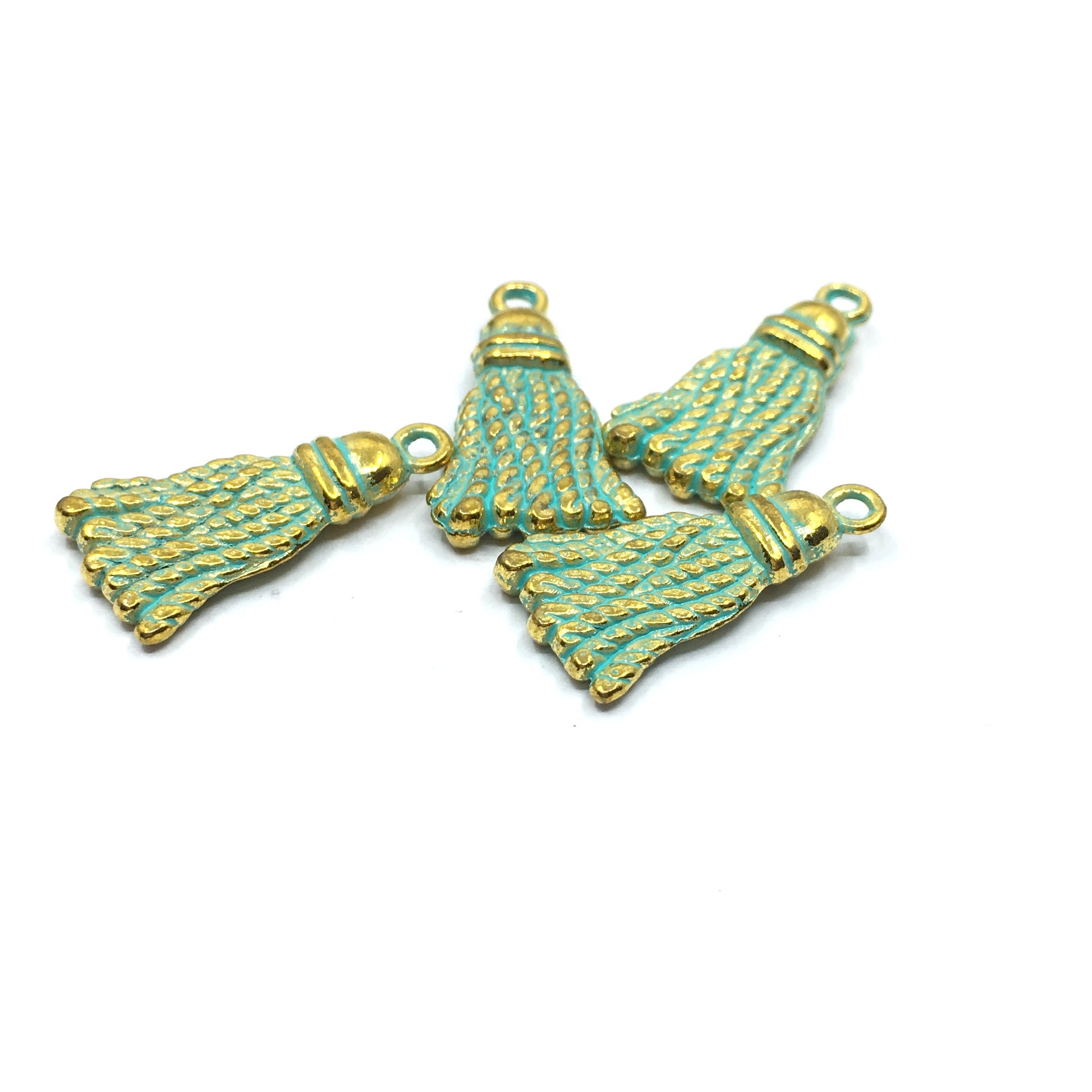 Alloy Green Charm, 20mm Tassel Charm | Bellaire Wholesale