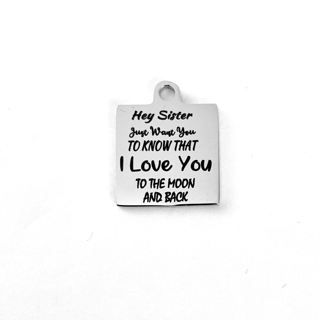 Gift for Sister Laser Engraved Charm | Bellaire Wholesale