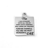 Thank You Mom Laser Engraved Charm | Bellaire Wholesale