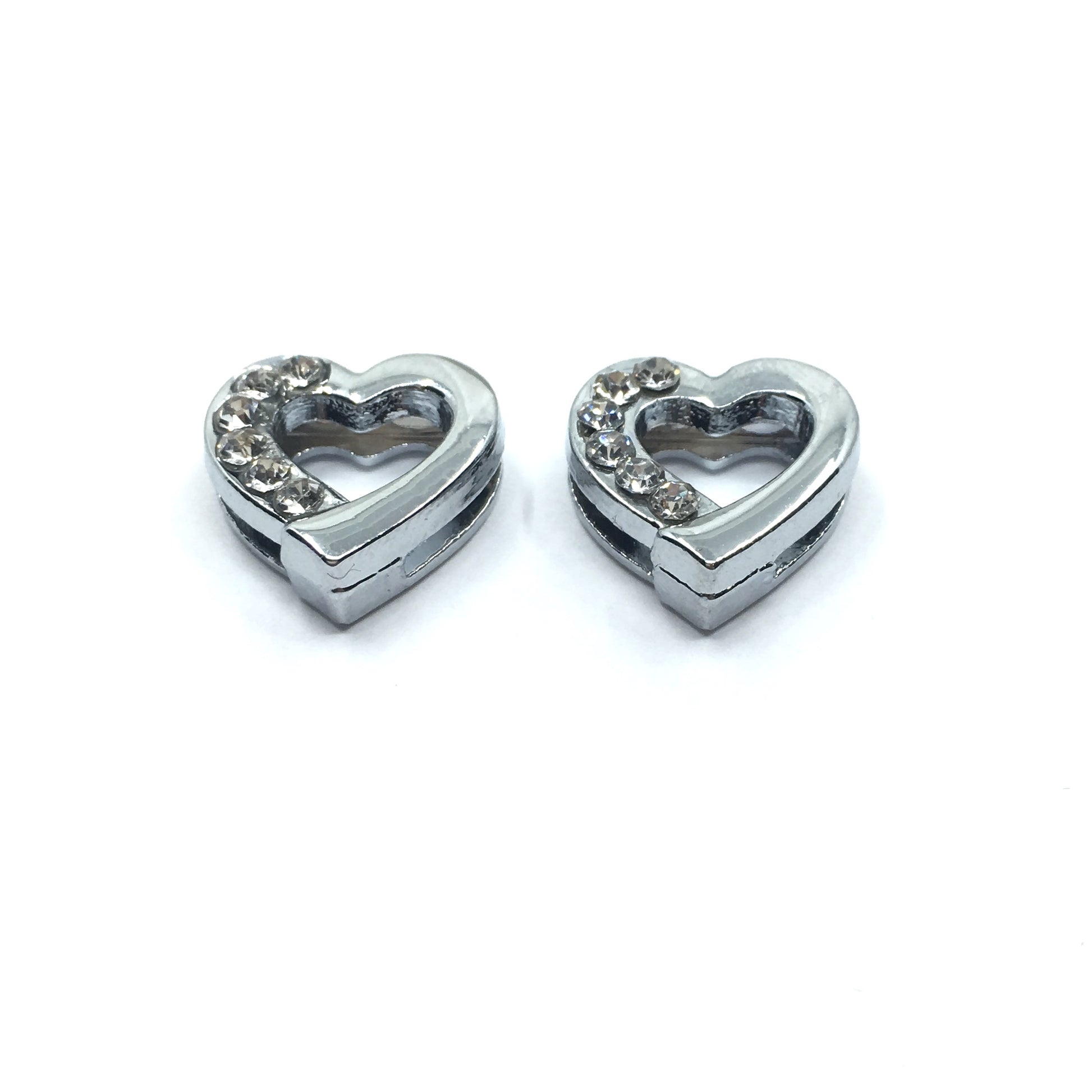 Alloy Rhinestone Heart Shape Slide Charms | Bellaire Wholesale