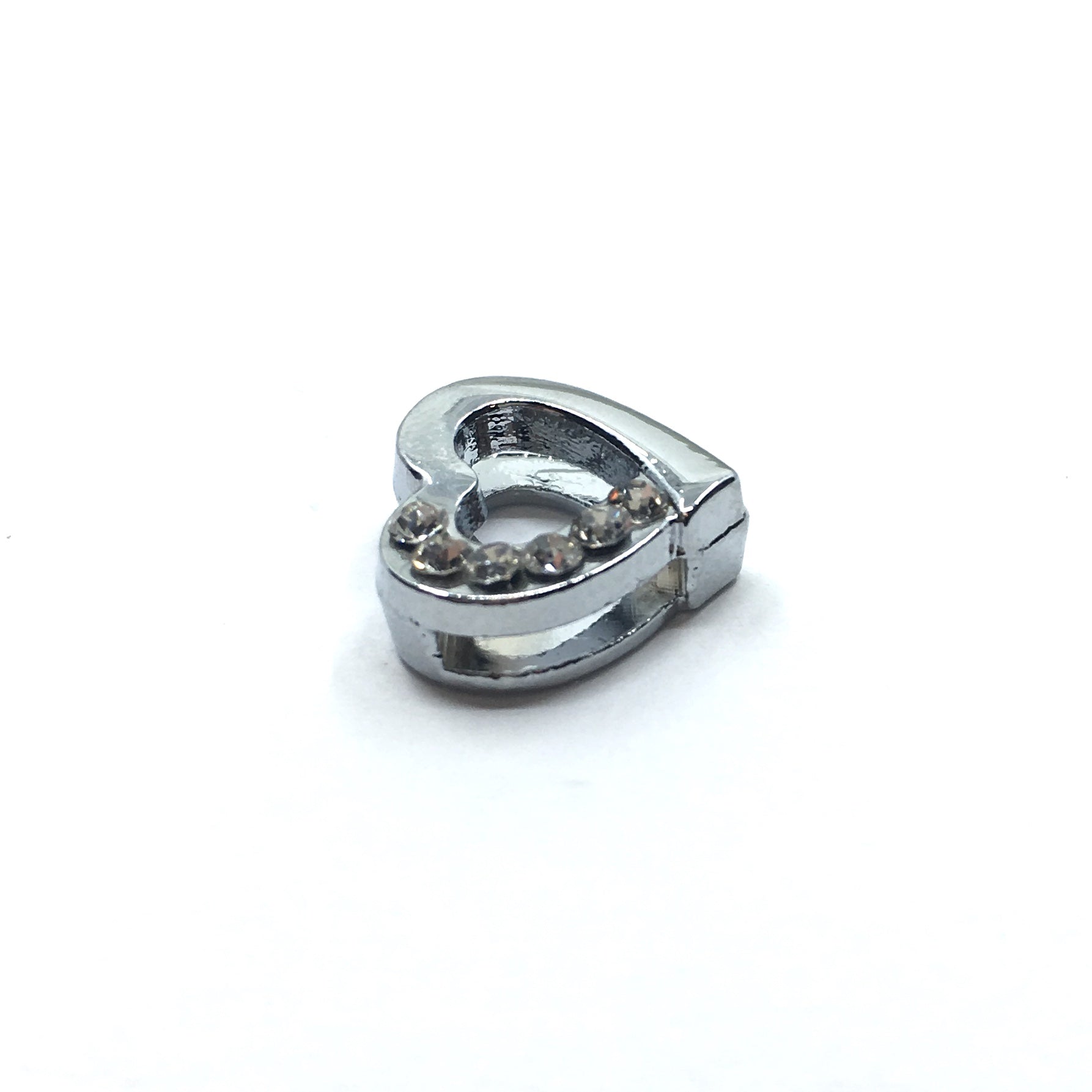 Alloy Rhinestone Heart Shape Slide Charms | Bellaire Wholesale