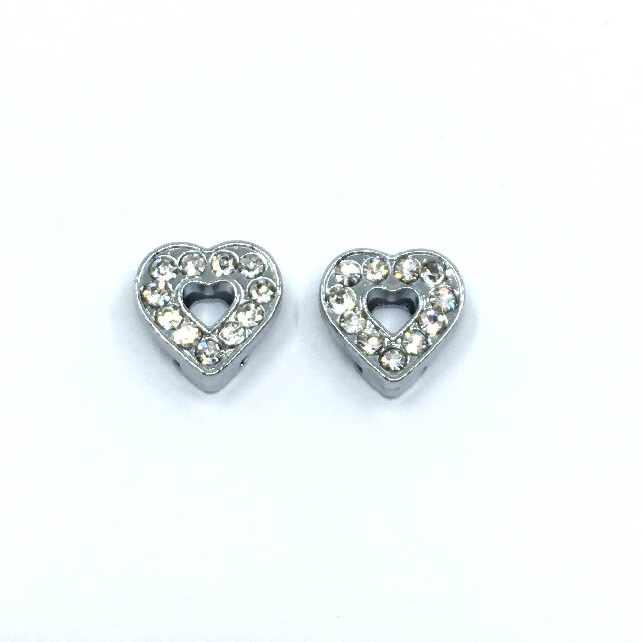 Alloy Rhinestone Heart Shape Slide Charms | Bellaire Wholesale