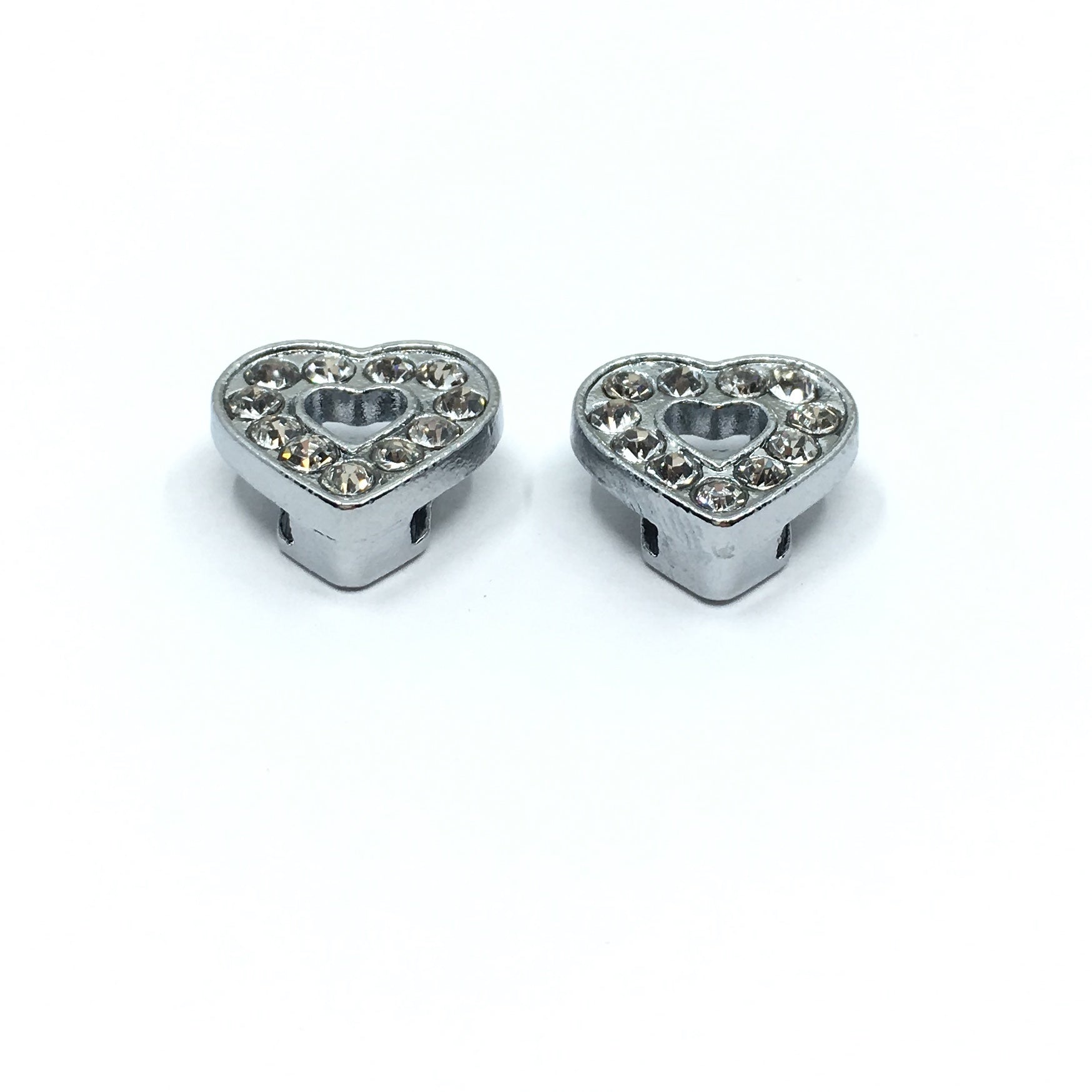 Alloy Rhinestone Heart Shape Slide Charms | Bellaire Wholesale