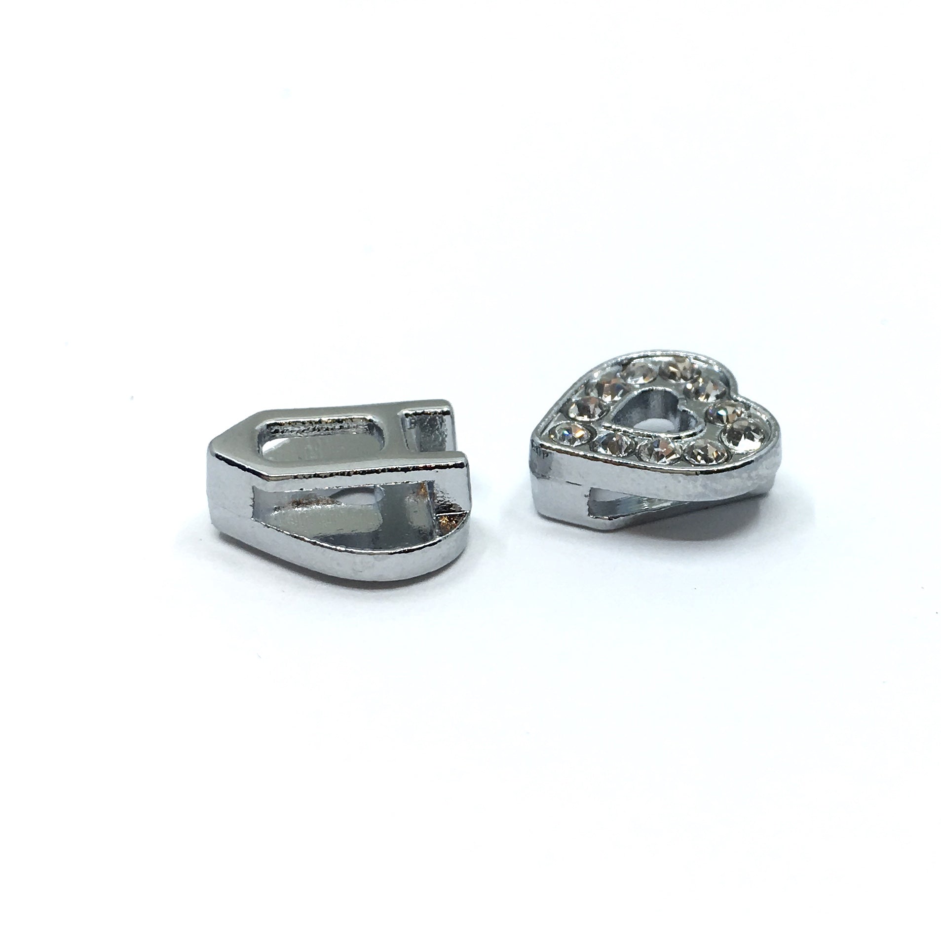 Alloy Rhinestone Heart Shape Slide Charms | Bellaire Wholesale