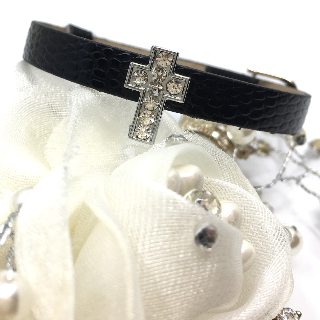 Alloy Rhinestone Cross Slide Charms | Bellaire Wholesale