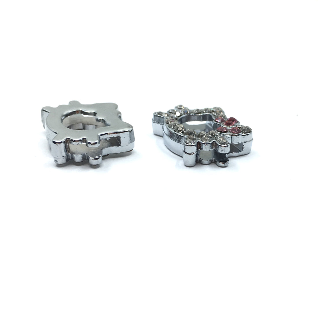Alloy Rhinestone Kitty Slide Charms | Bellaire Wholesale