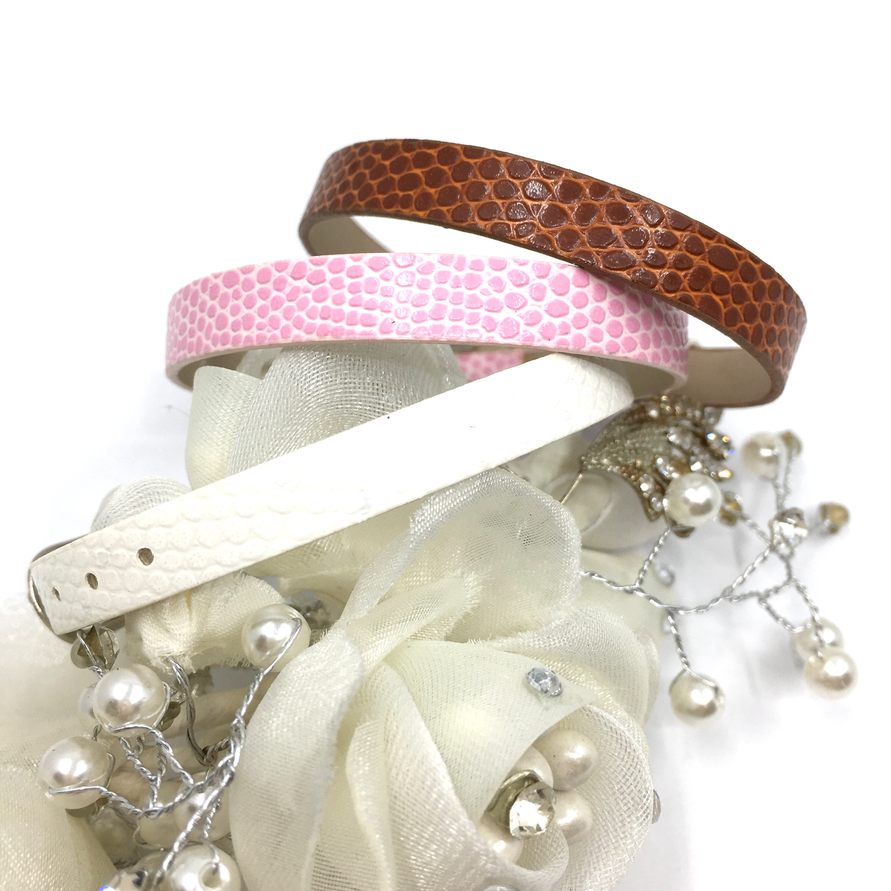 Brown Thin Faux Leather Strap Band | Bellaire Wholesale