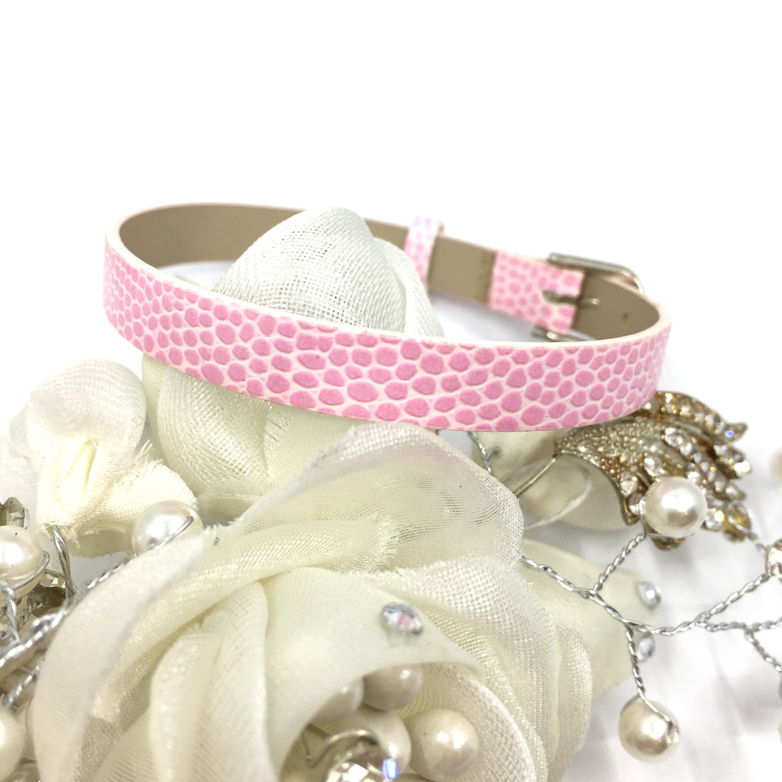 Pink Thin Faux Leather Strap Band | Bellaire Wholesale