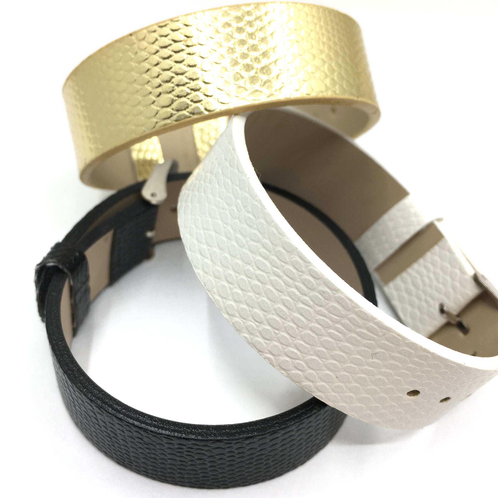 White Wide Faux Leather Strap Band | Bellaire Wholesale