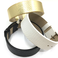 Black Wide Faux Leather Strap Band | Bellaire Wholesale