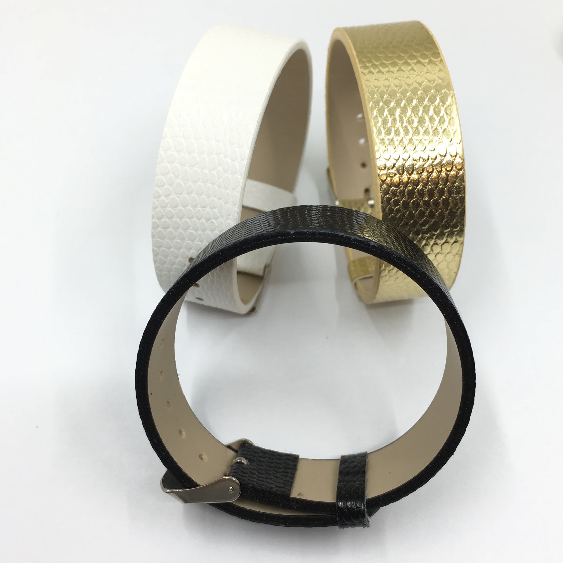 Gold Wide Faux Leather Strap Band | Bellaire Wholesale