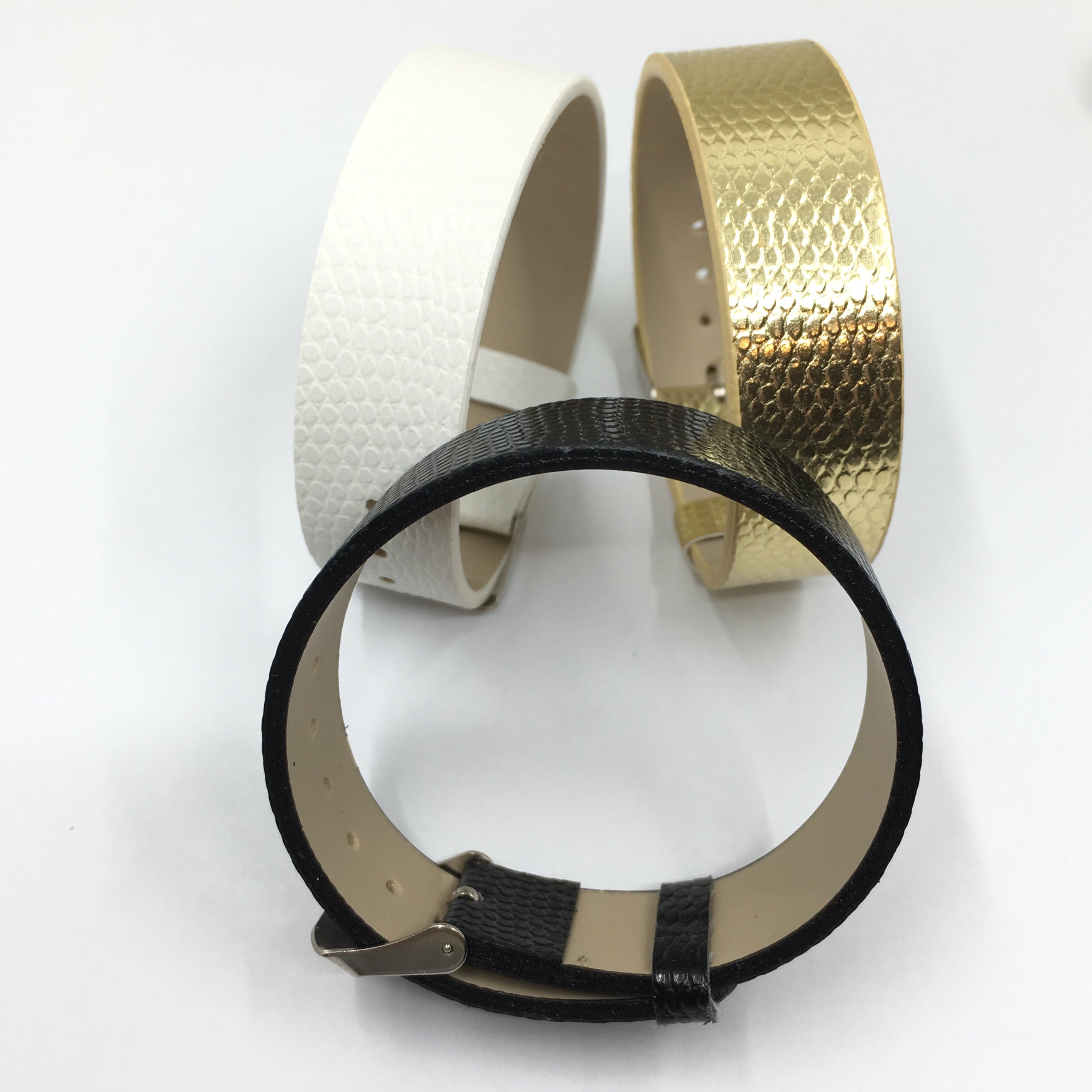 Black Wide Faux Leather Strap Band | Bellaire Wholesale