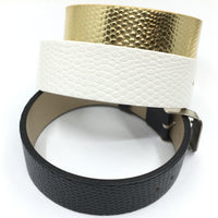 White Wide Faux Leather Strap Band | Bellaire Wholesale