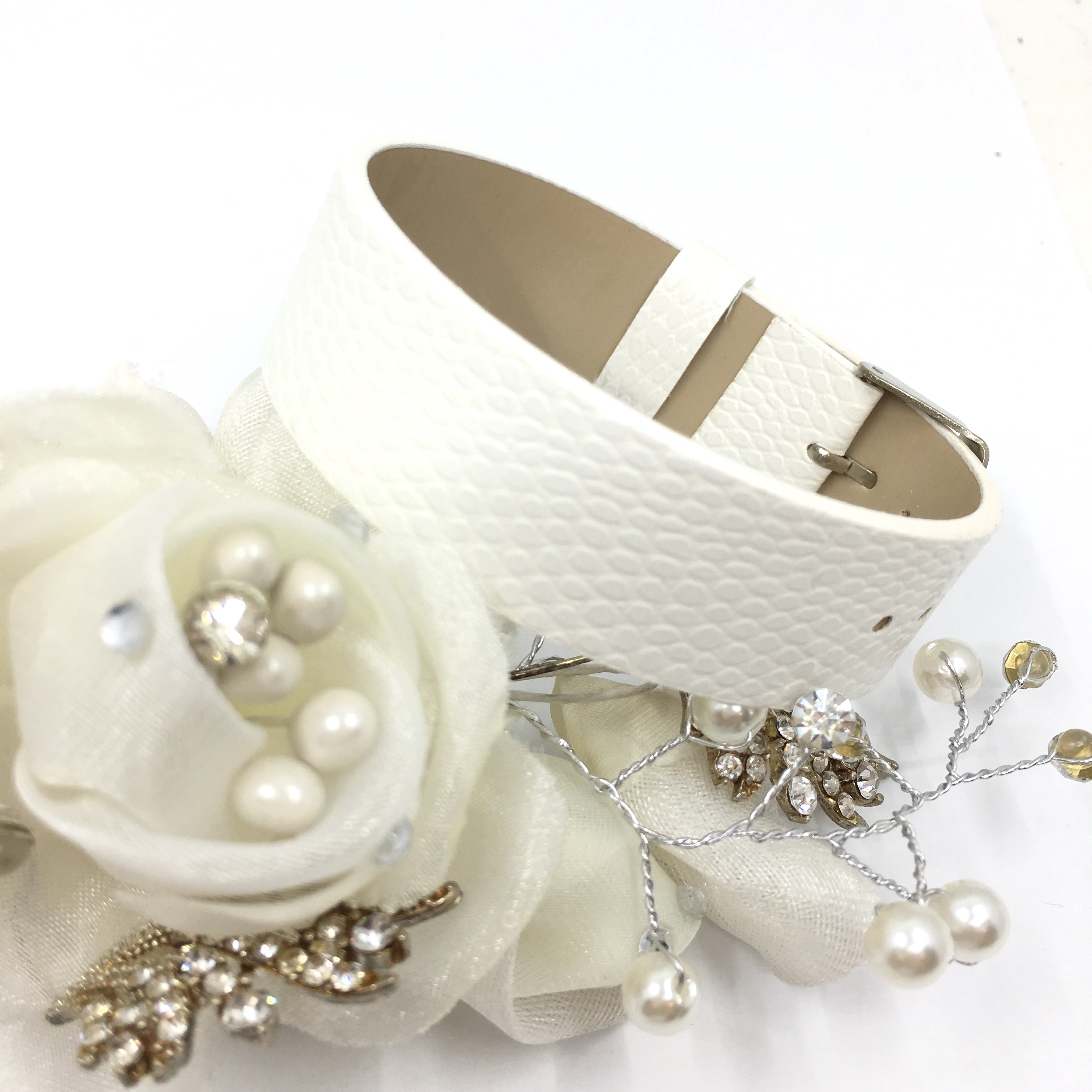 White Wide Faux Leather Strap Band | Bellaire Wholesale