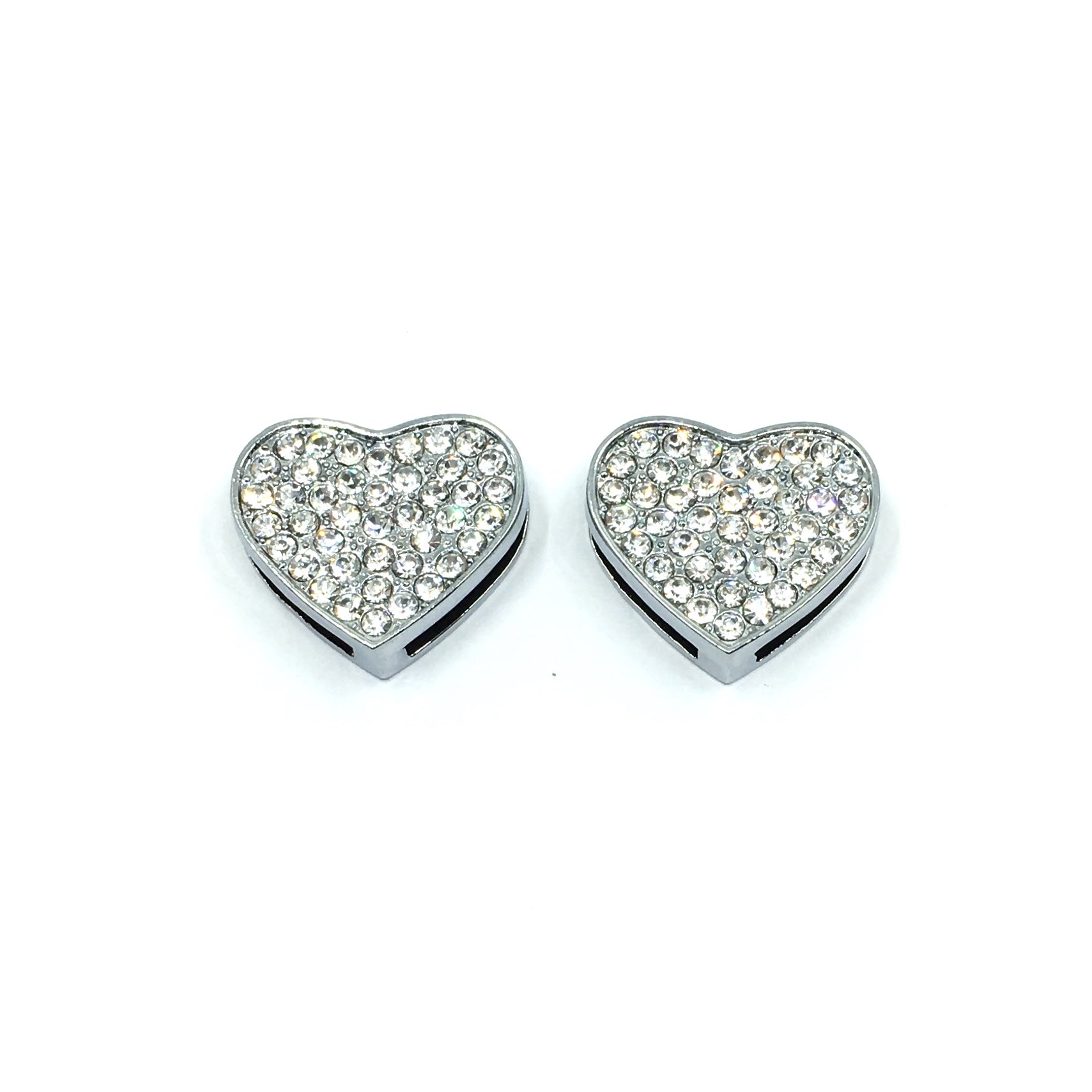 Alloy Rhinestone Heart Shape Slide Charms | Bellaire Wholesale