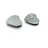 Alloy Rhinestone Heart Shape Slide Charms | Bellaire Wholesale