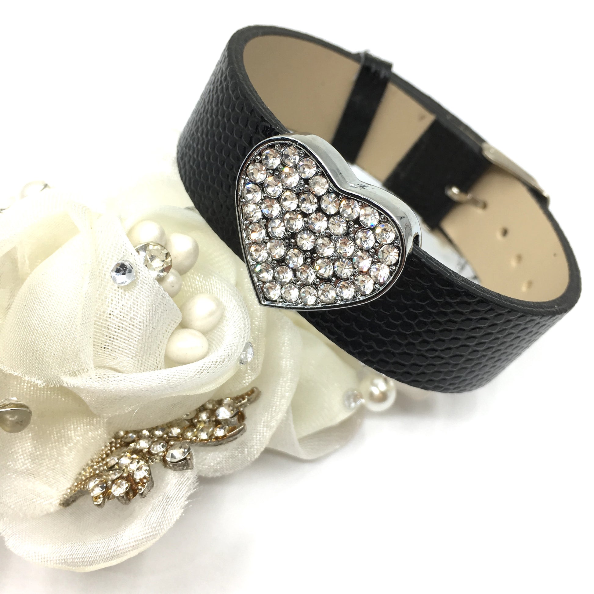 Alloy Rhinestone Heart Shape Slide Charms | Bellaire Wholesale