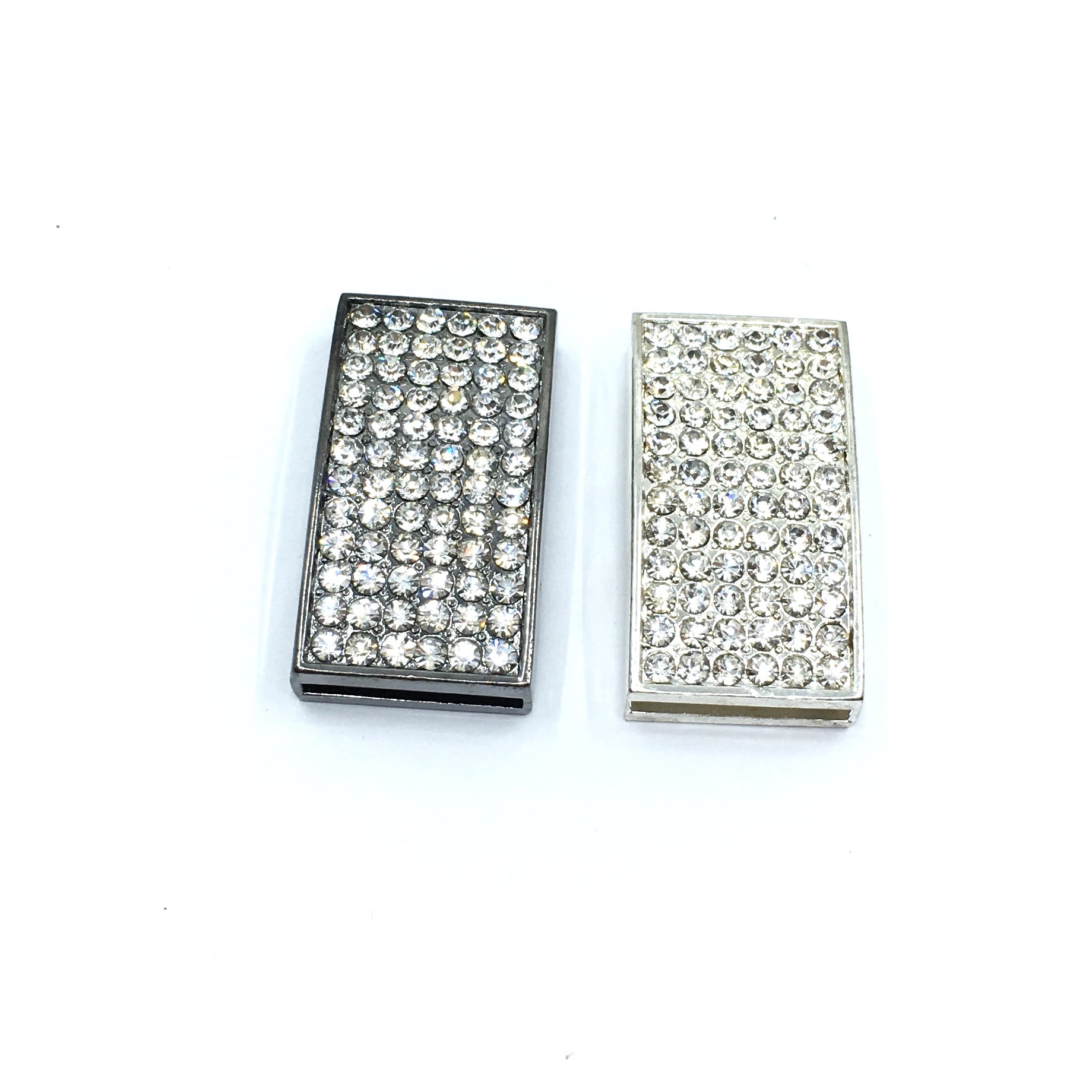 Alloy Rhinestone Rectangle Shape Slide Charms | Bellaire Wholesale