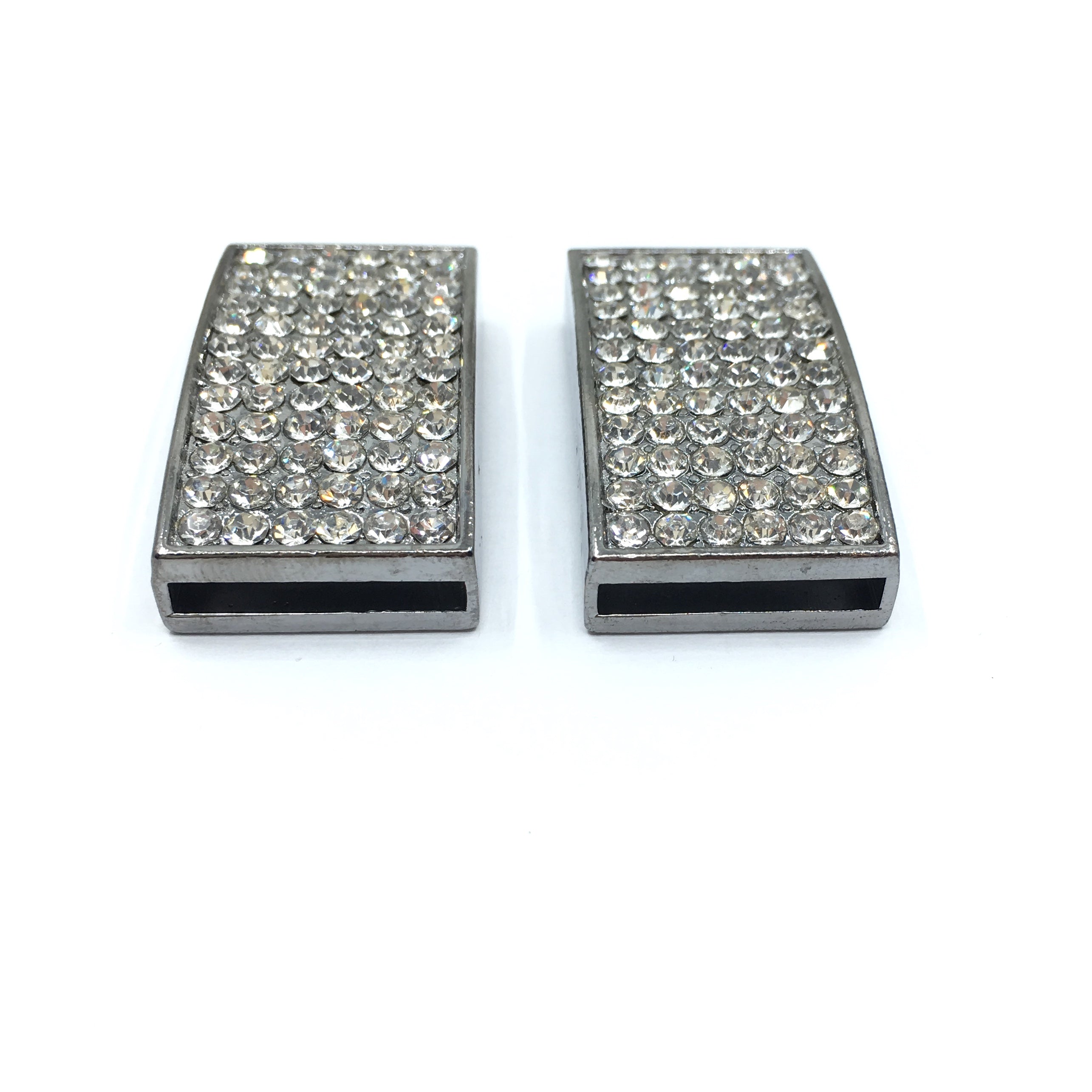 Alloy Rhinestone Gunmetal Rectangle Slide Charms | Bellaire Wholesale