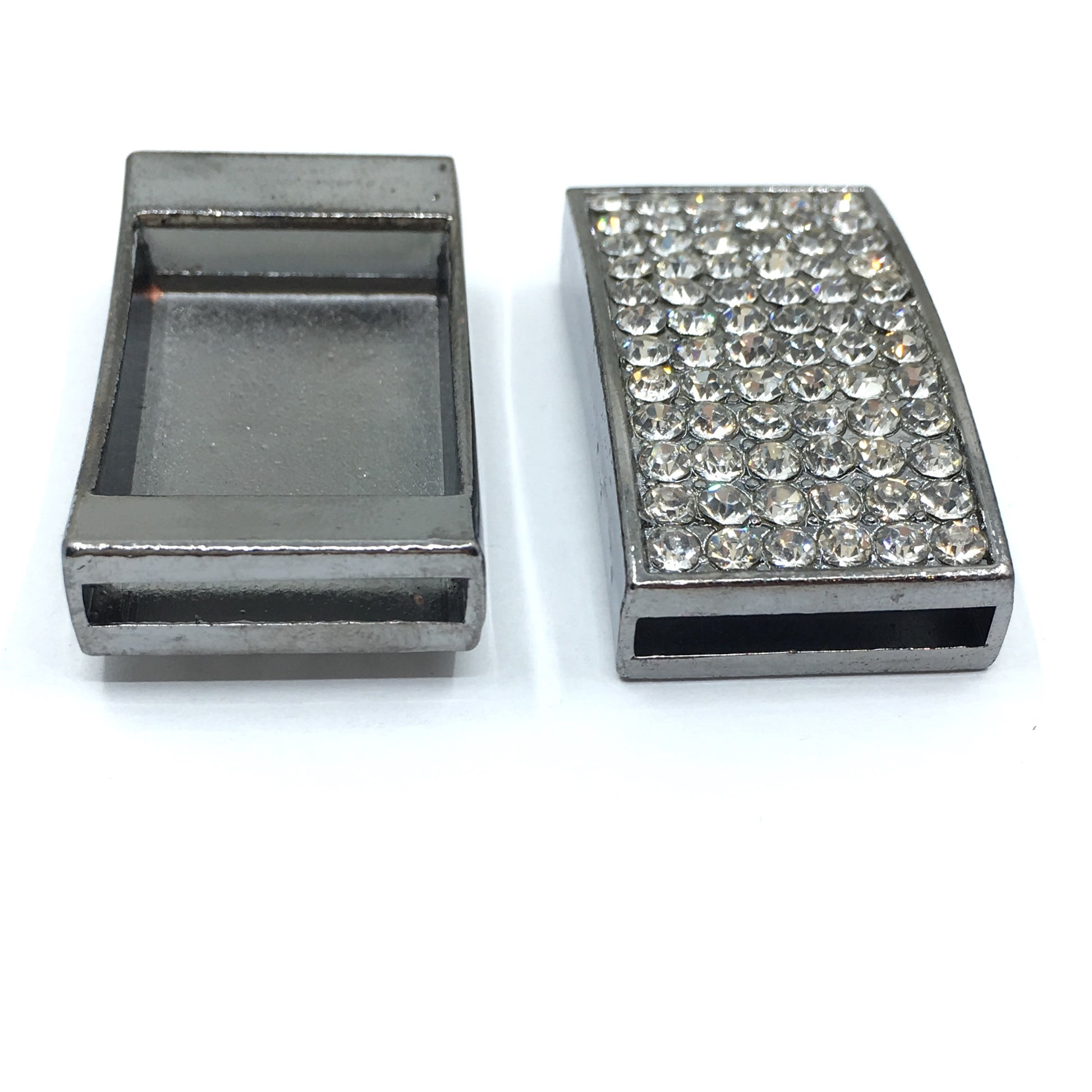 Alloy Rhinestone Gunmetal Rectangle Slide Charms | Bellaire Wholesale