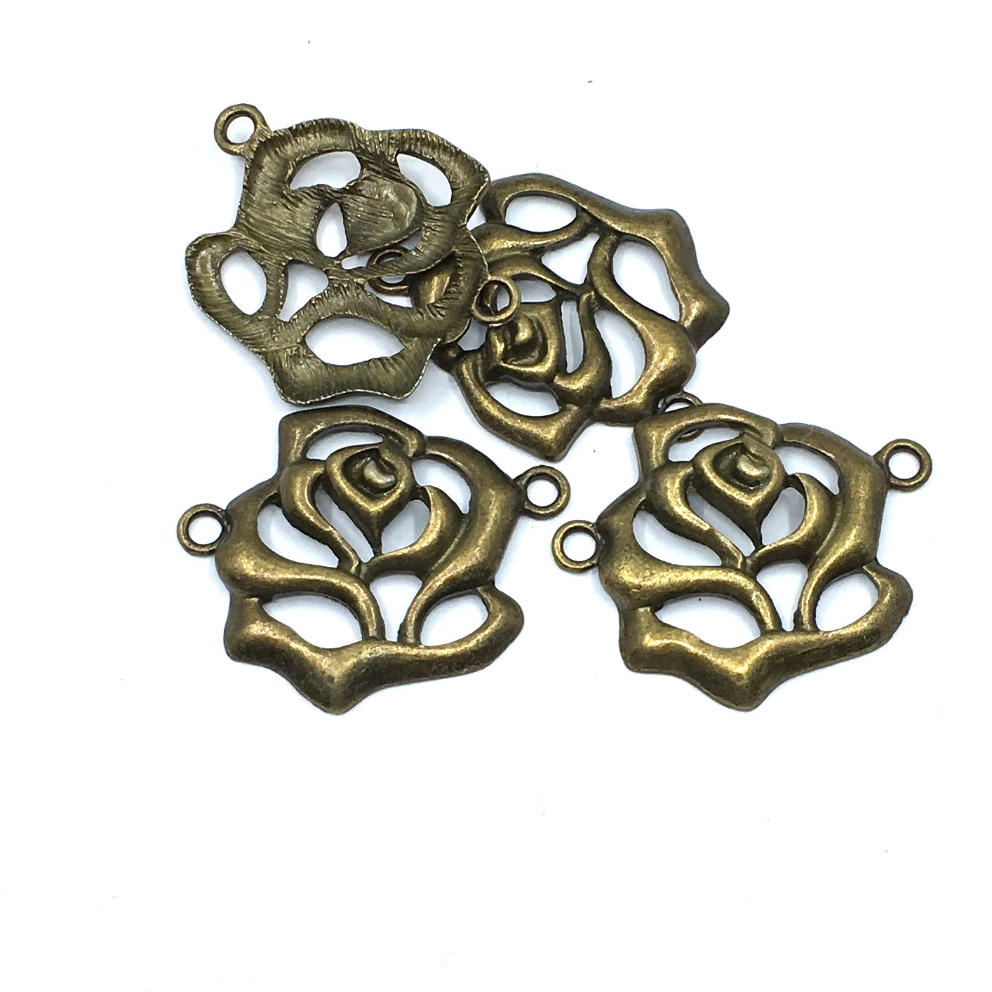 Alloy Dark Copper Rose Connector | Bellaire Wholesale