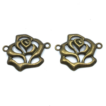 Alloy Dark Copper Rose Connector | Bellaire Wholesale
