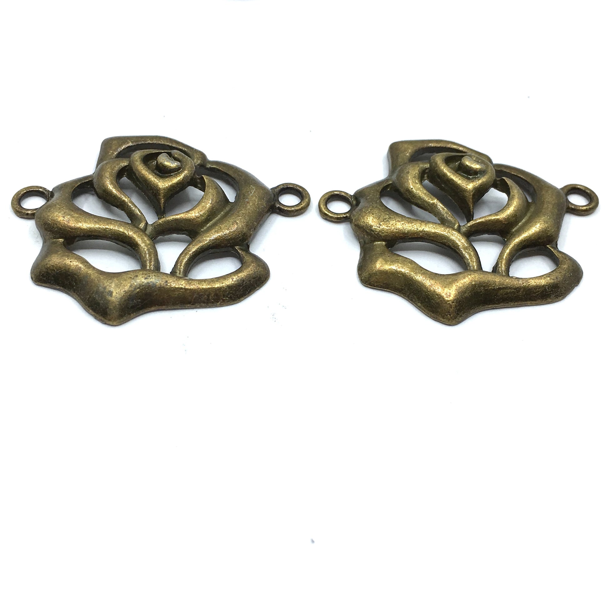 Alloy Dark Copper Rose Connector | Bellaire Wholesale