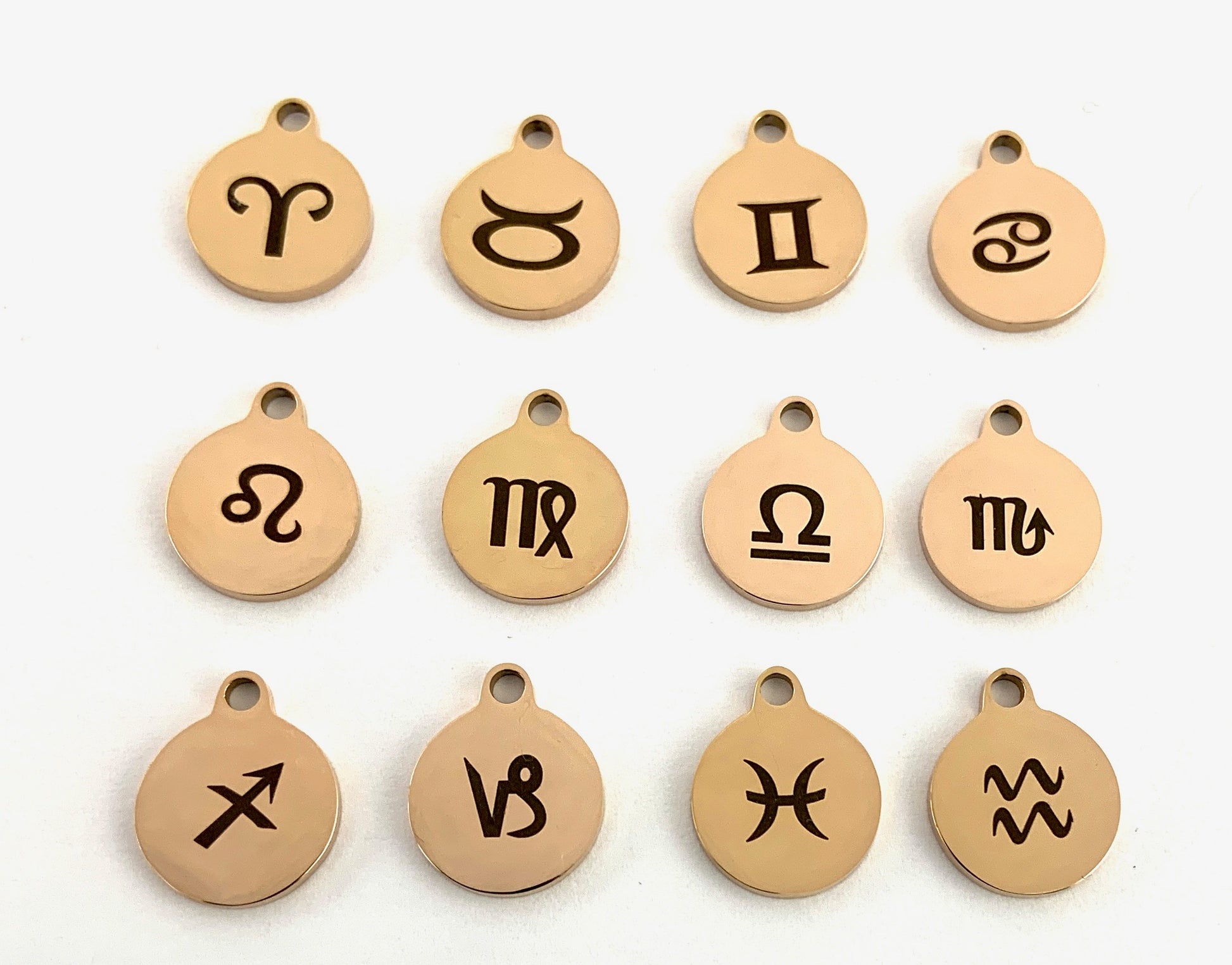 Zodiac Sign Round Personalized Charm | Bellaire Wholesale