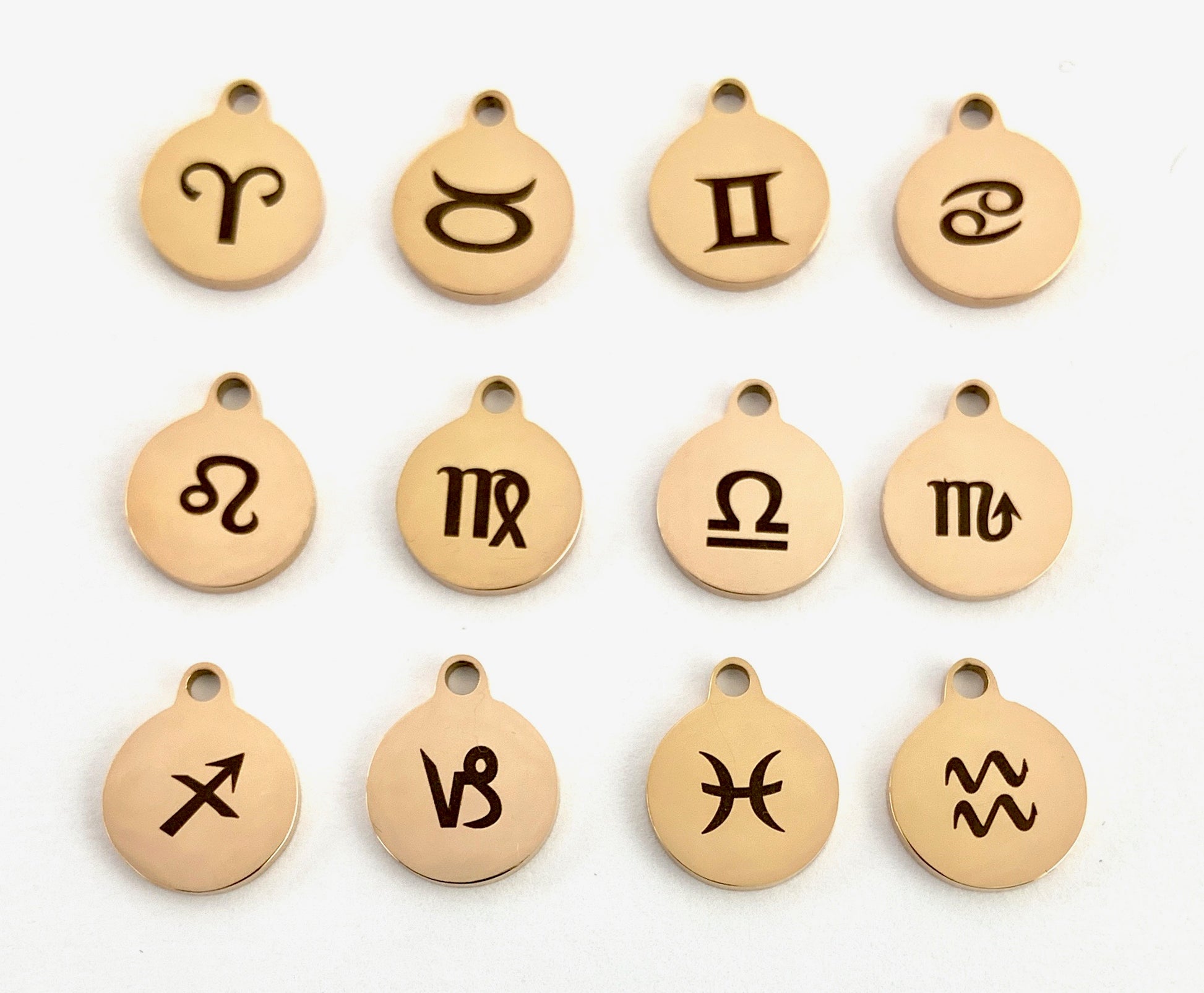 Zodiac Sign Round Personalized Charm | Bellaire Wholesale