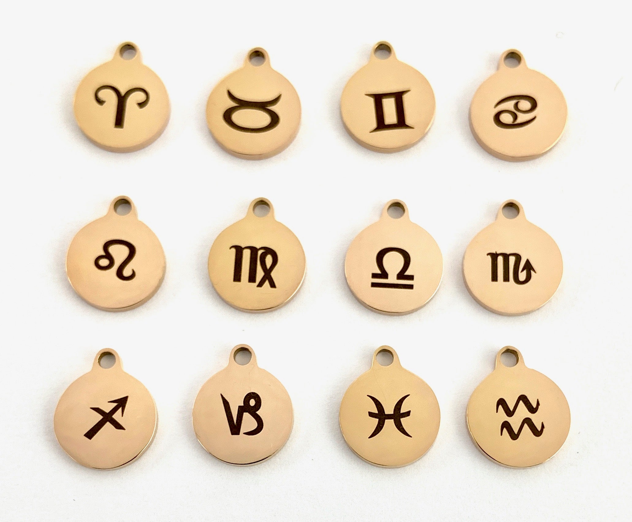 Zodiac Sign Round Personalized Charm | Bellaire Wholesale