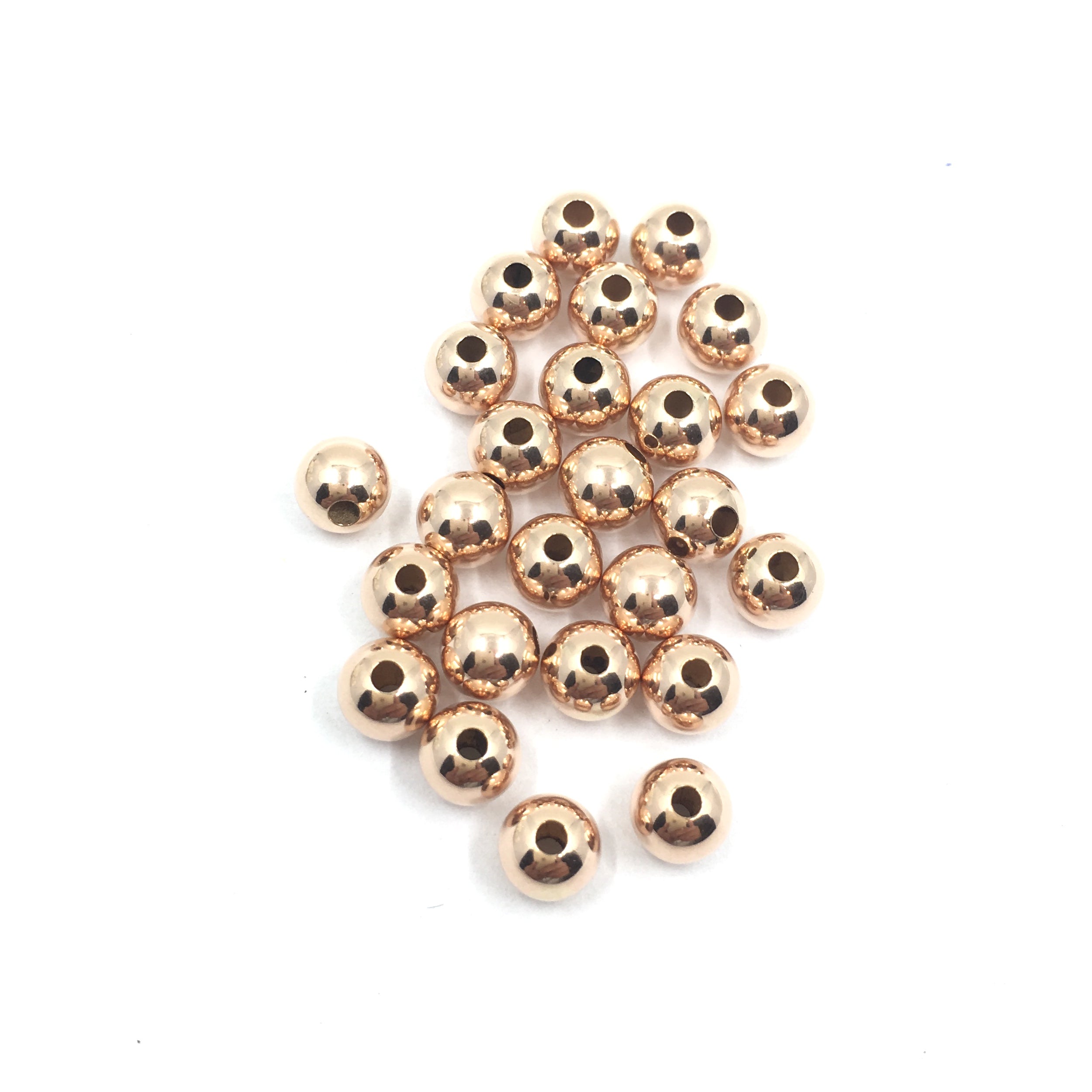 3mm 14K Gold Filled Rose Gold Beads | Bellaire Wholesale