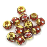 Gold Burgundy Alloy Round Beads | Bellaire Wholesale